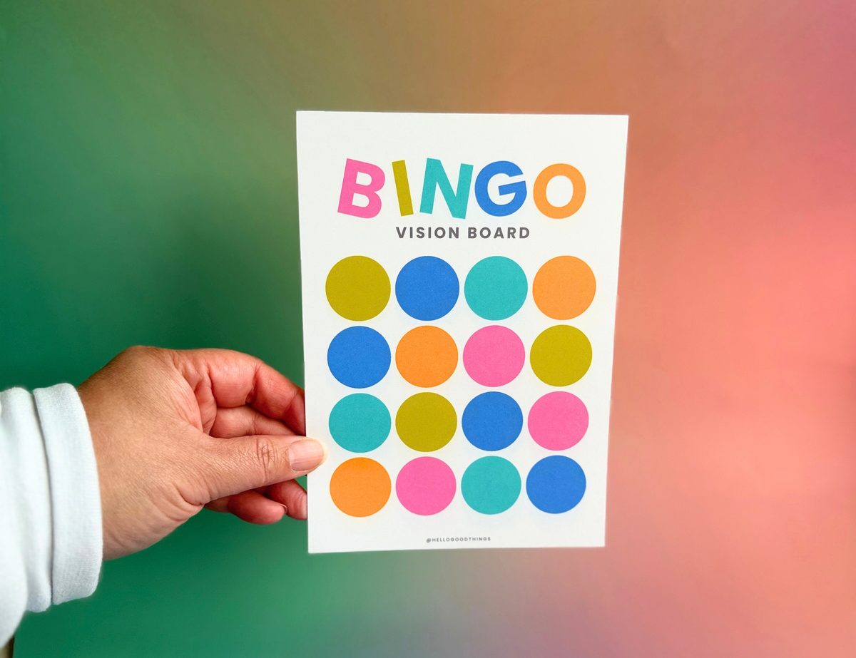 Bingo Card Vision Board, Pop 16