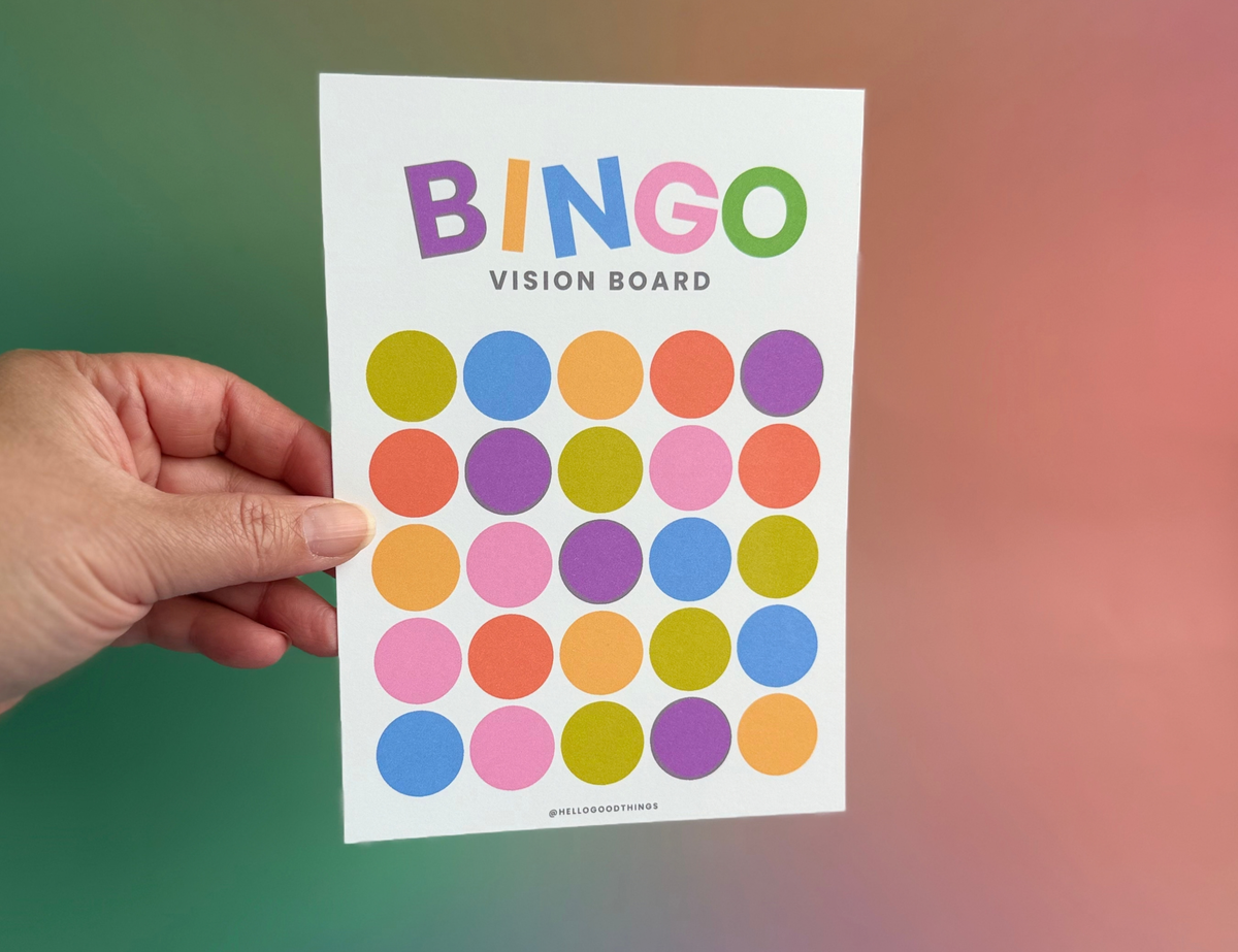 Bingo Card Vision Board, Pop Dots 5x5