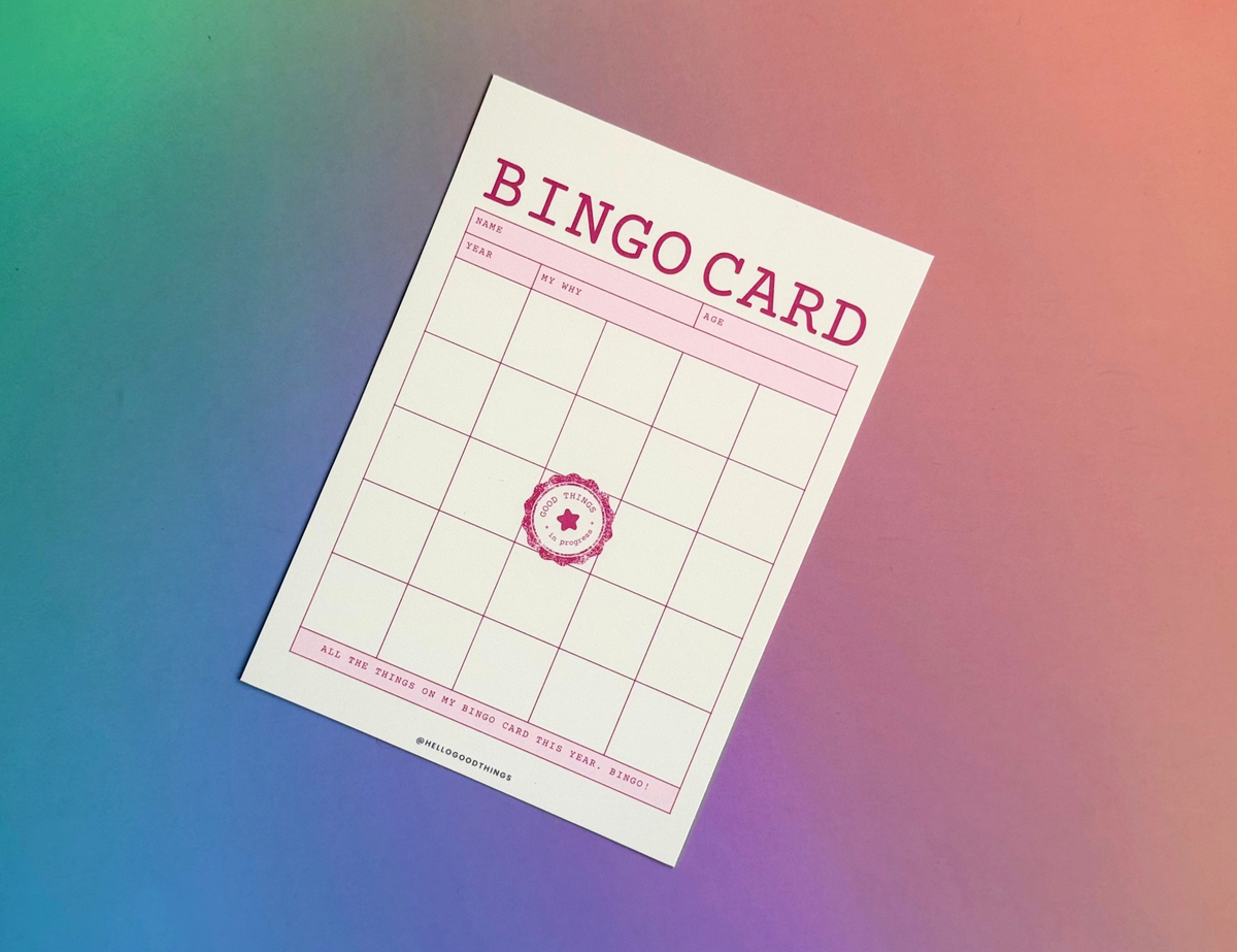 Bingo Card Vision Board, Good Things 5x5