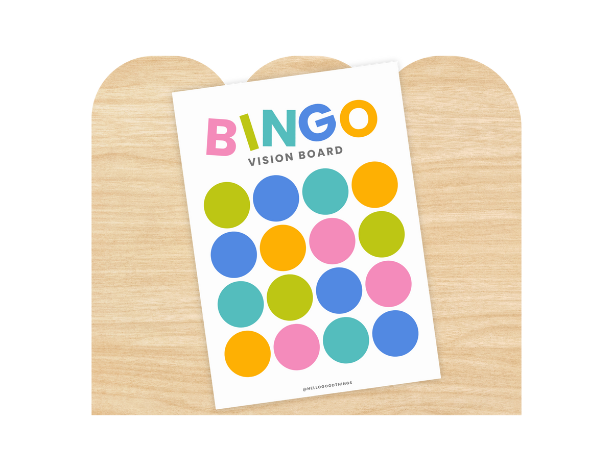 Bingo Card Vision Board, Pop 16