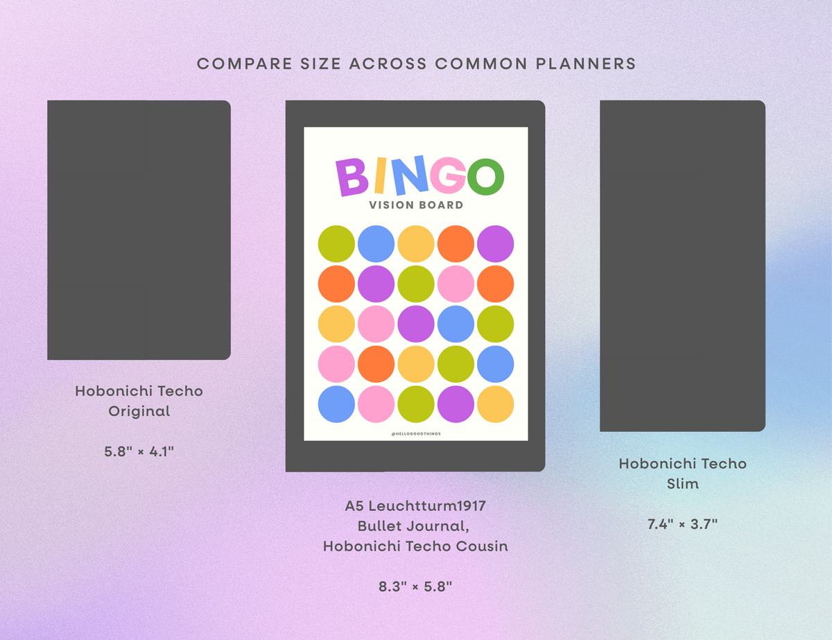 Bingo Card Vision Board, Pop Dots 5x5