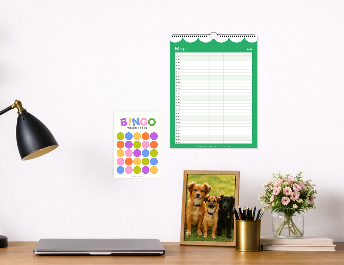 Bingo Card Vision Board, Pop Dots 5x5
