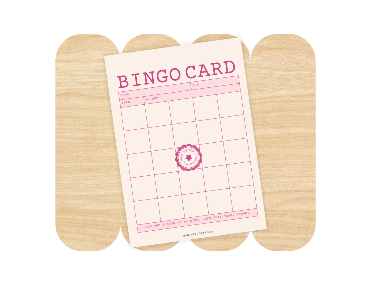 Bingo Card Vision Board, Good Things 5x5