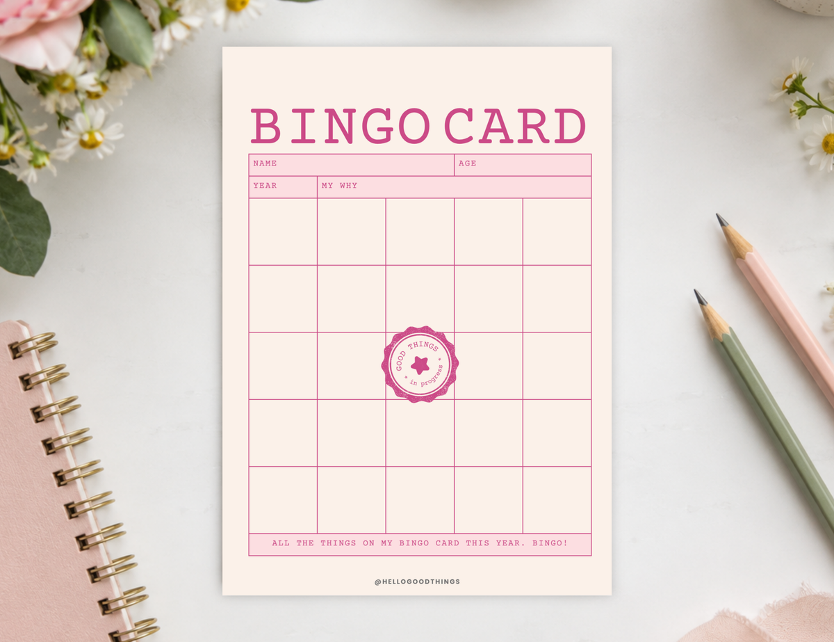 Bingo Card Vision Board, Good Things 5x5