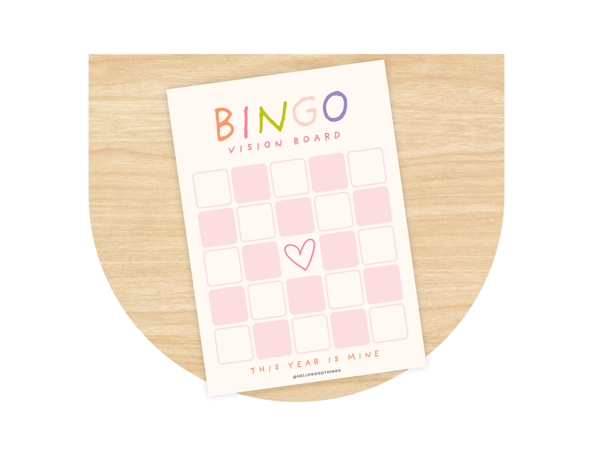 Bingo Card Vision Board, Soft Pastel 5x5