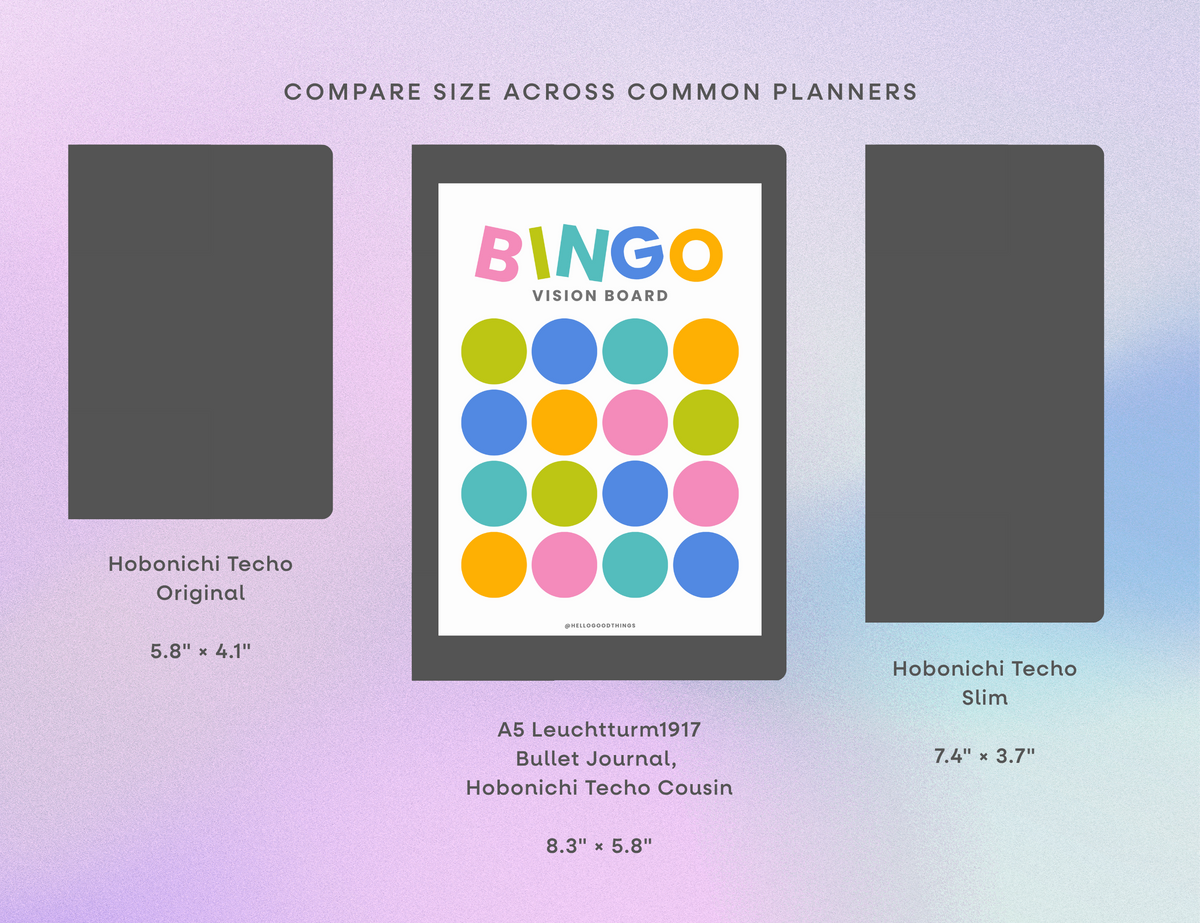 Bingo Card Vision Board, Pop 16