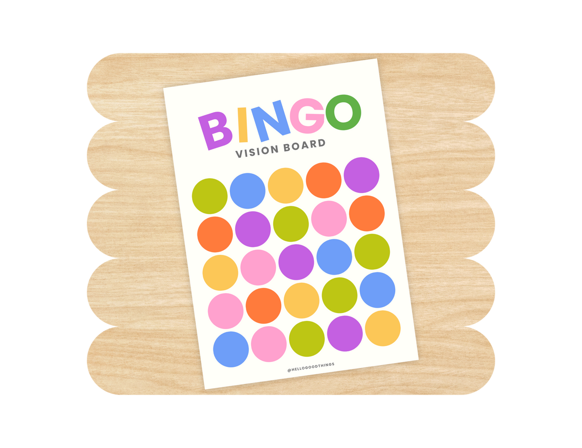 Bingo Card Vision Board, Pop Dots 5x5