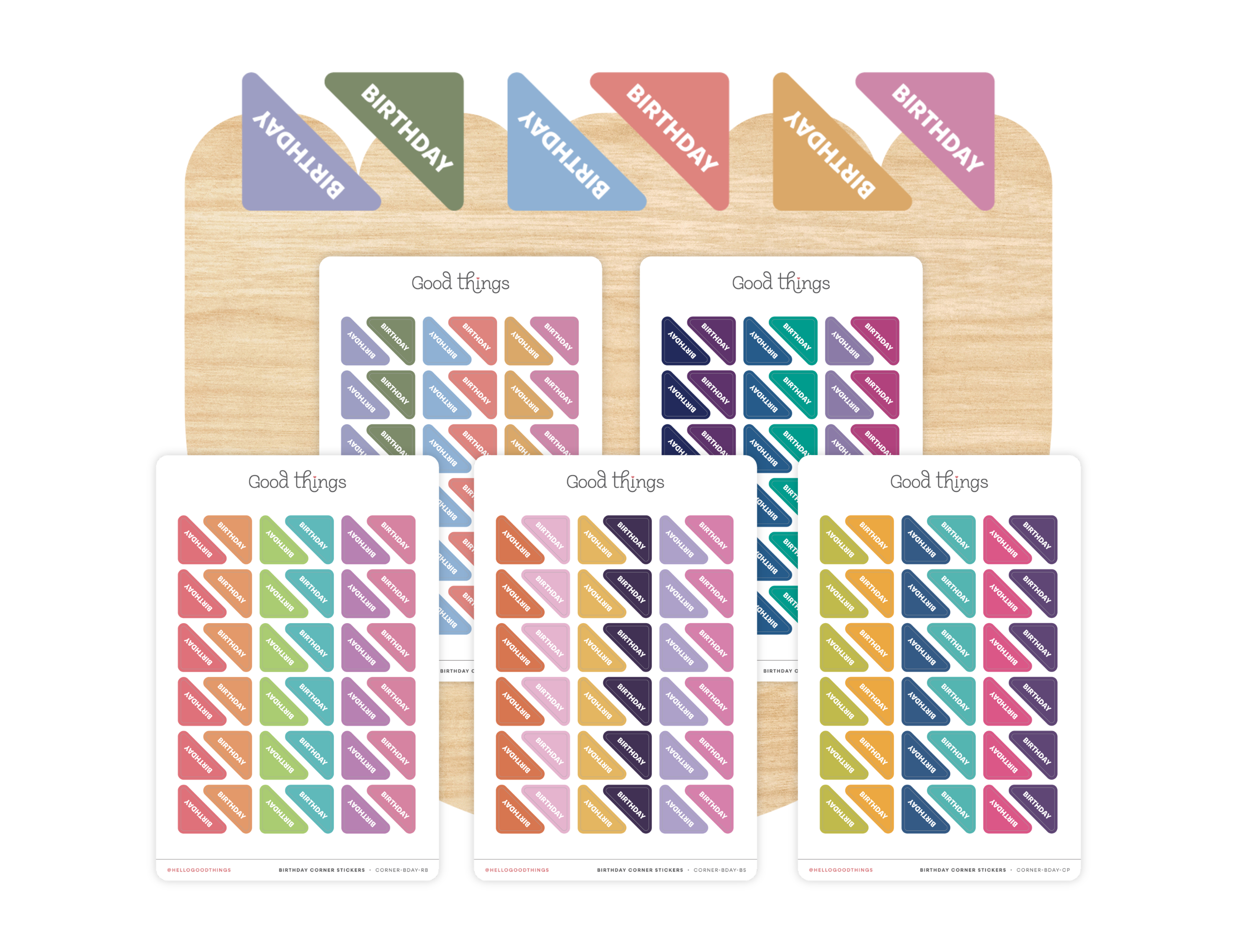 Birthday Corner Calendar Planner Stickers
