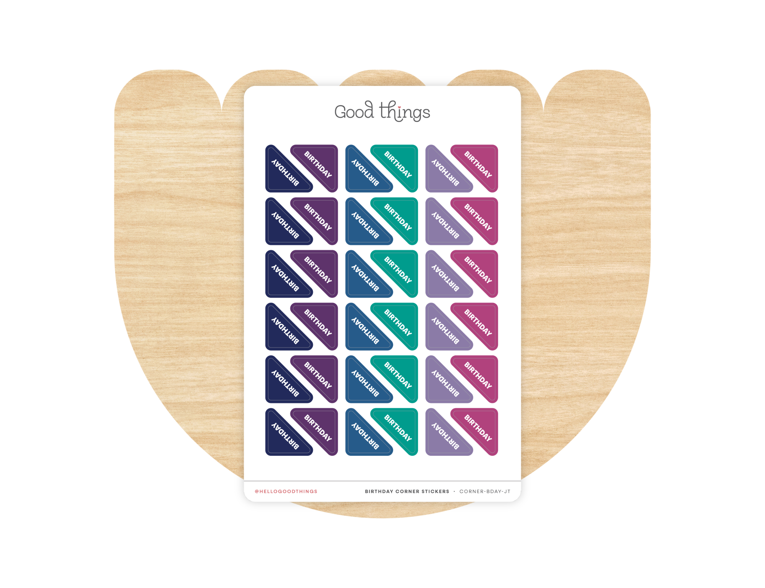 Birthday Corner Calendar Planner Stickers