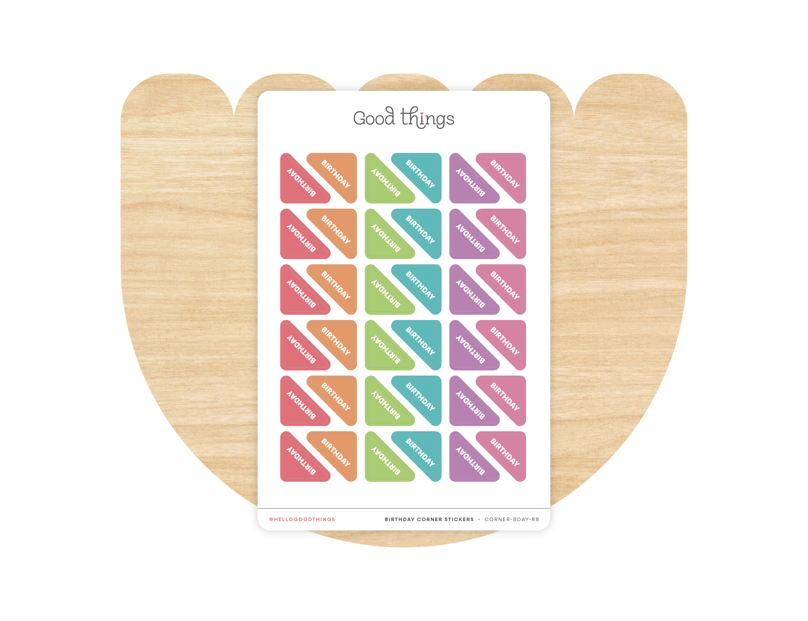 Birthday Corner Calendar Planner Stickers