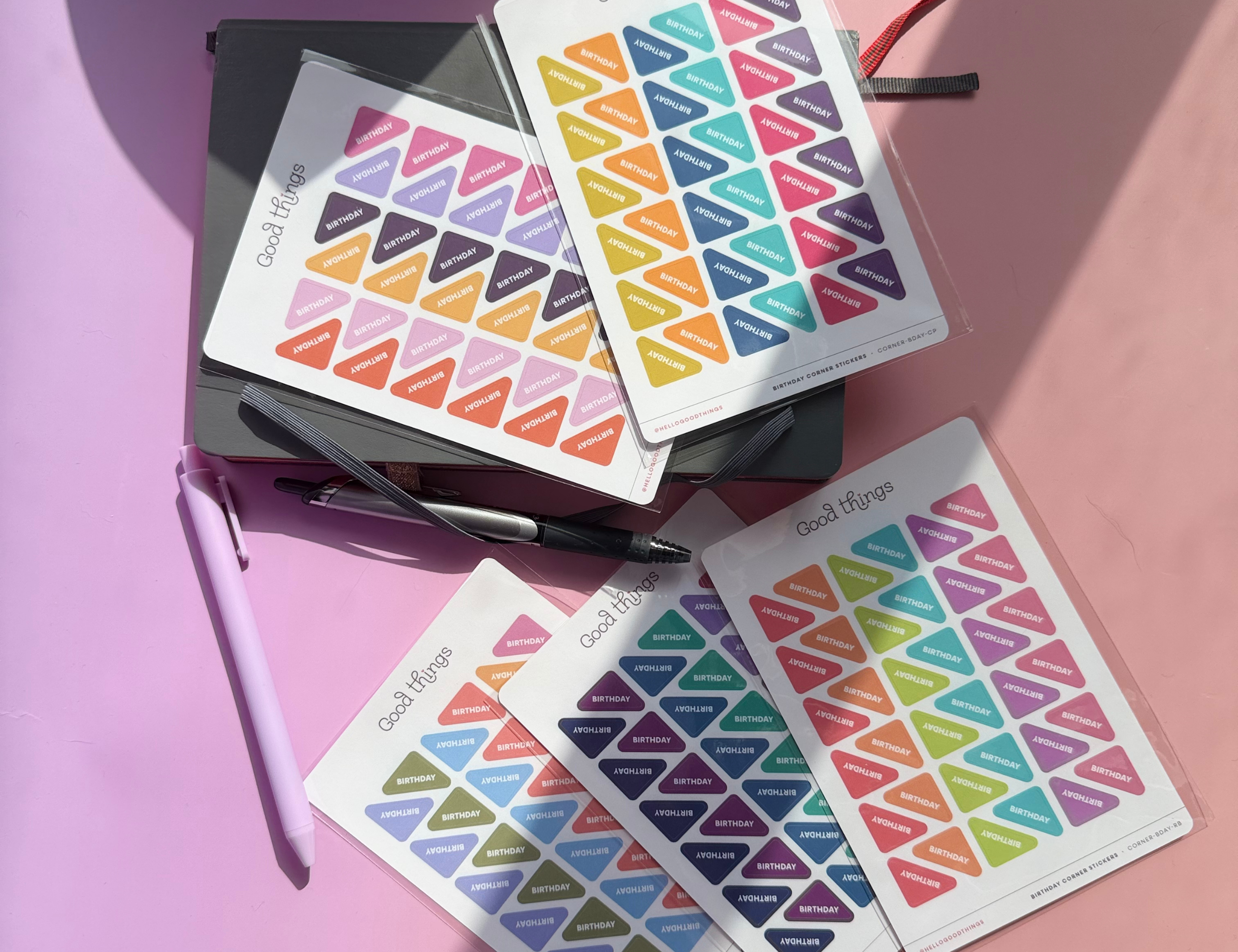 Birthday Corner Calendar Planner Stickers