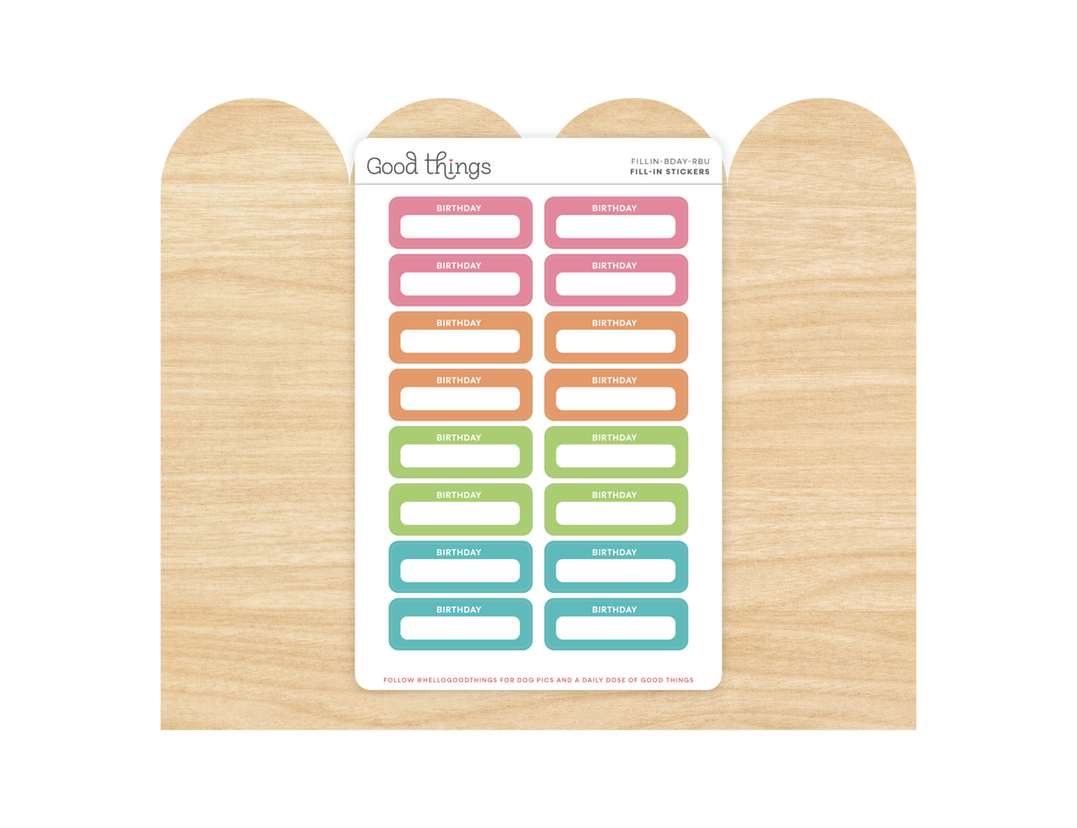 Birthday Calendar Stickers