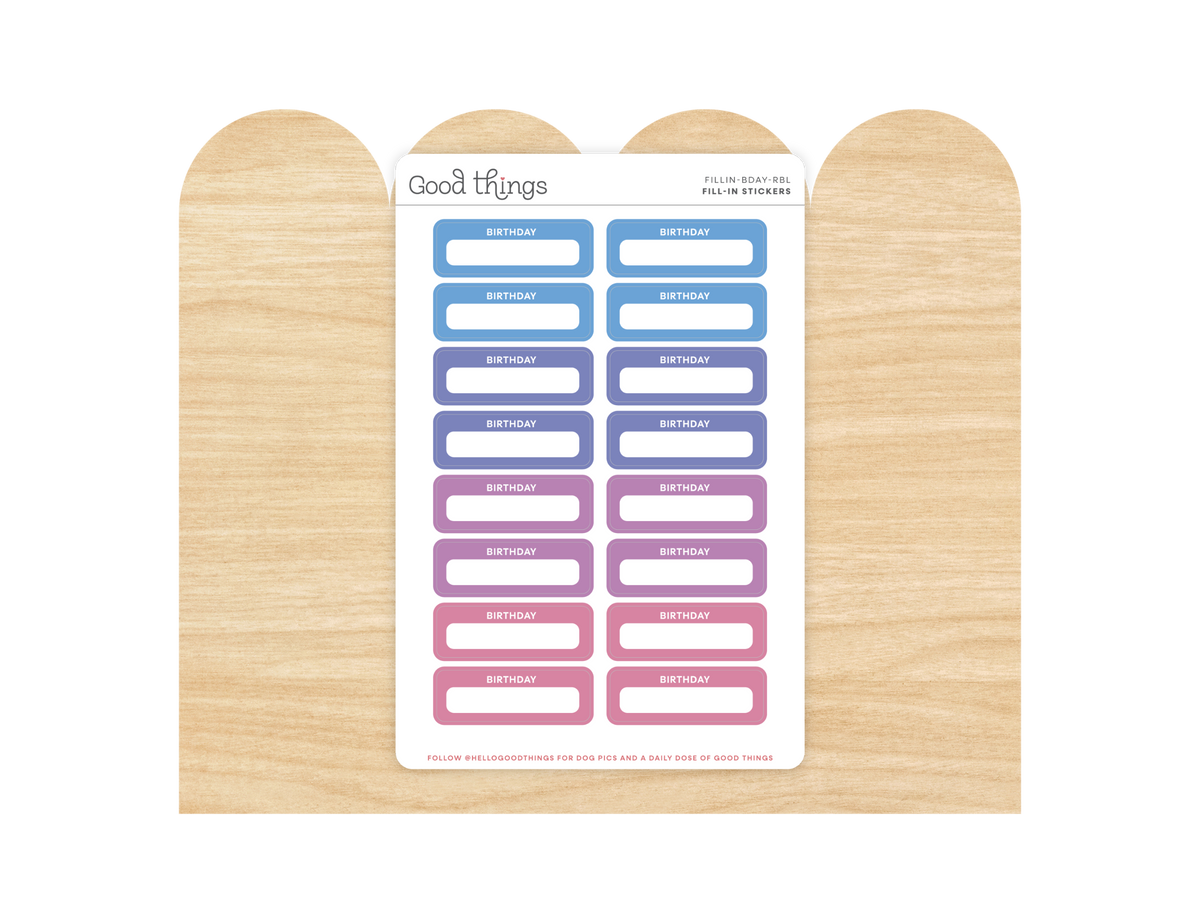 Birthday Calendar Stickers