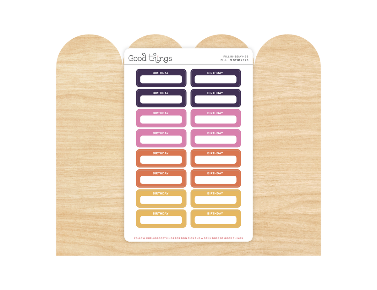 Birthday Calendar Stickers