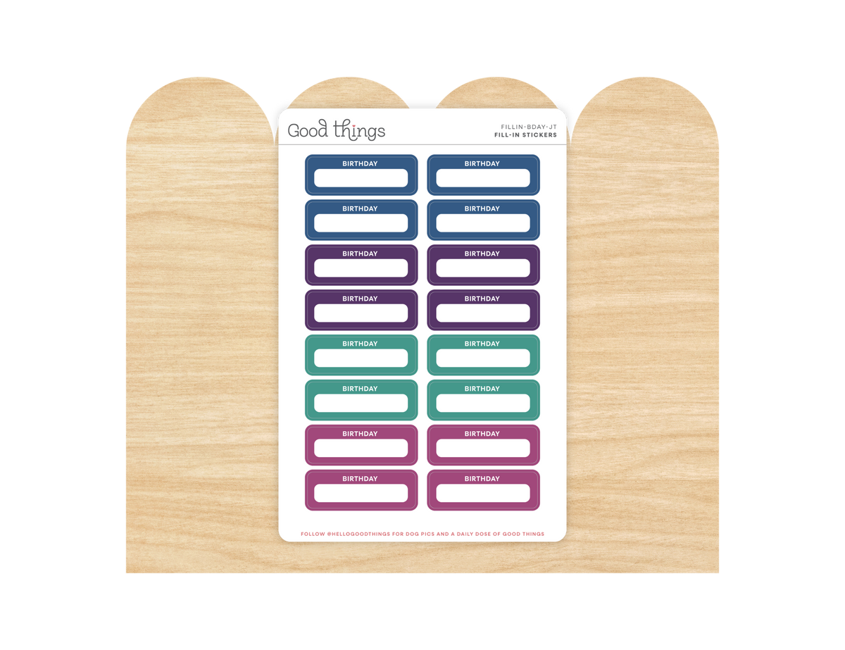 Birthday Calendar Stickers