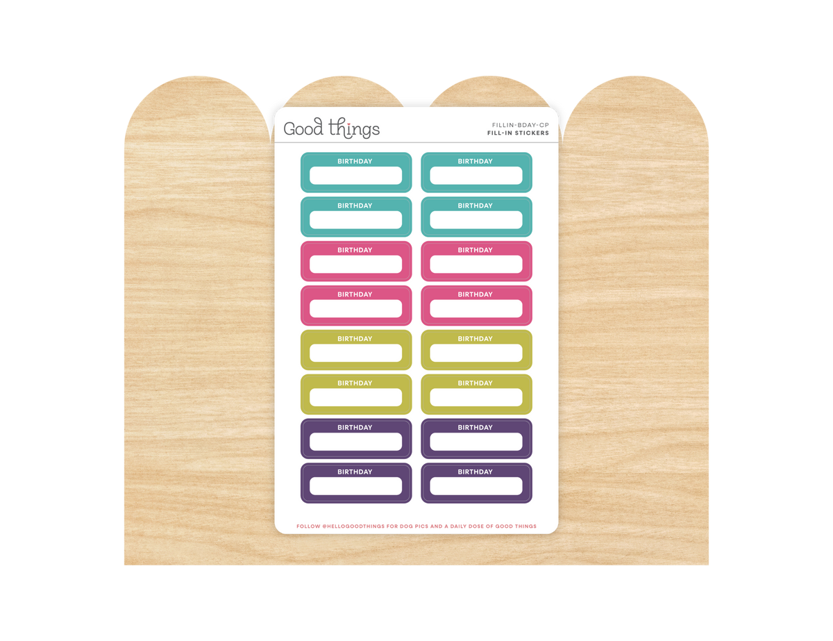 Birthday Calendar Stickers