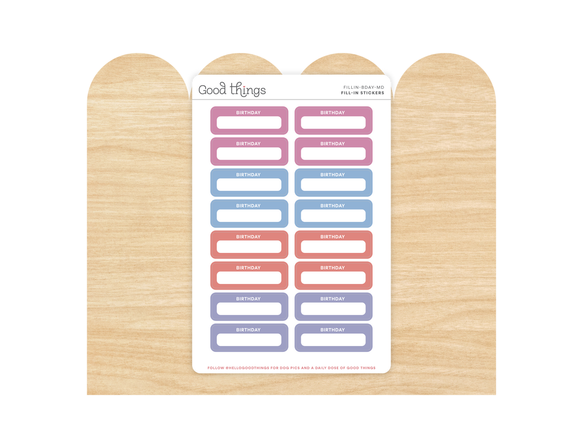 Birthday Calendar Stickers