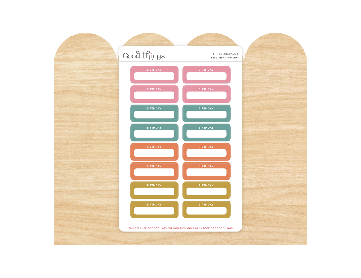 Birthday Calendar Stickers