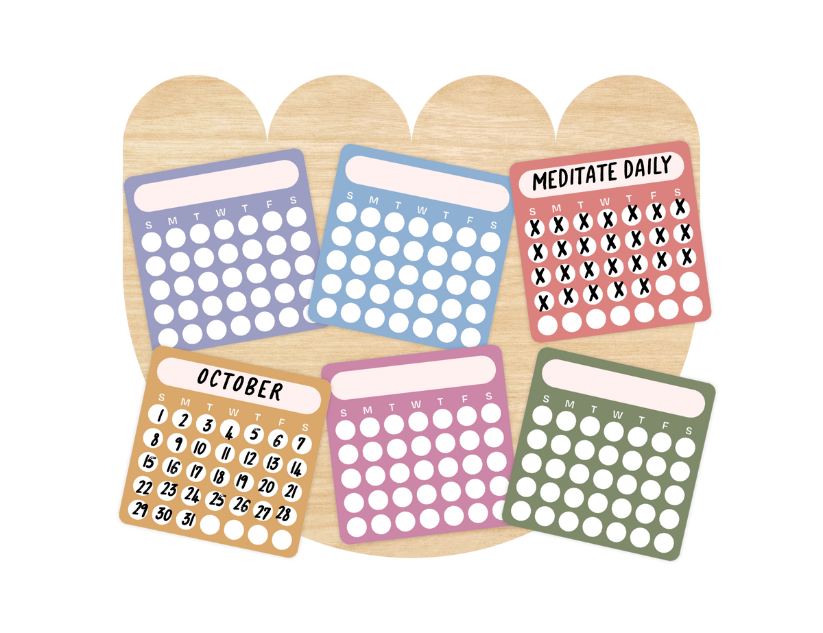 Blank Month or Monthly Habit Tracker Sticker, Macaron Dreams
