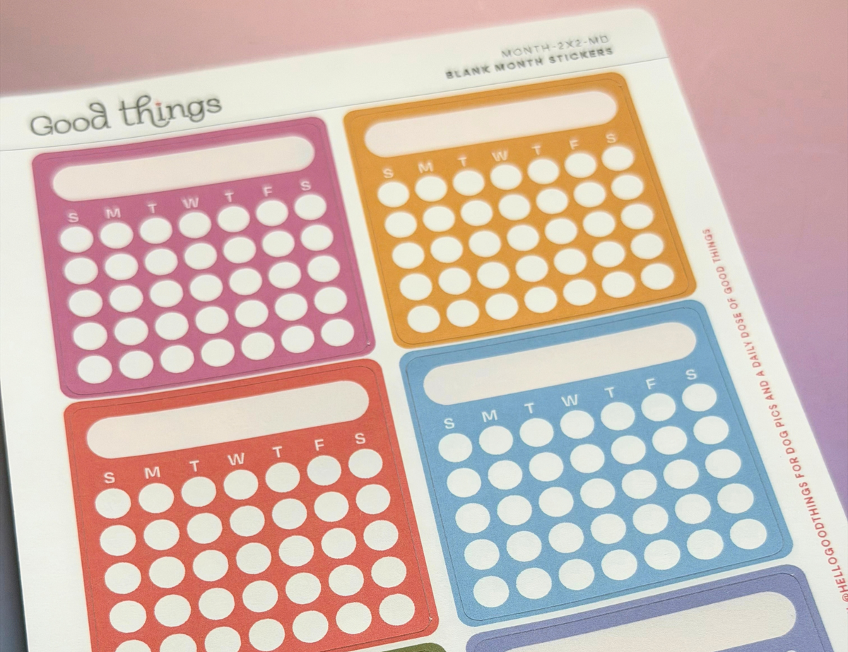 Blank Month or Monthly Habit Tracker Sticker, Macaron Dreams