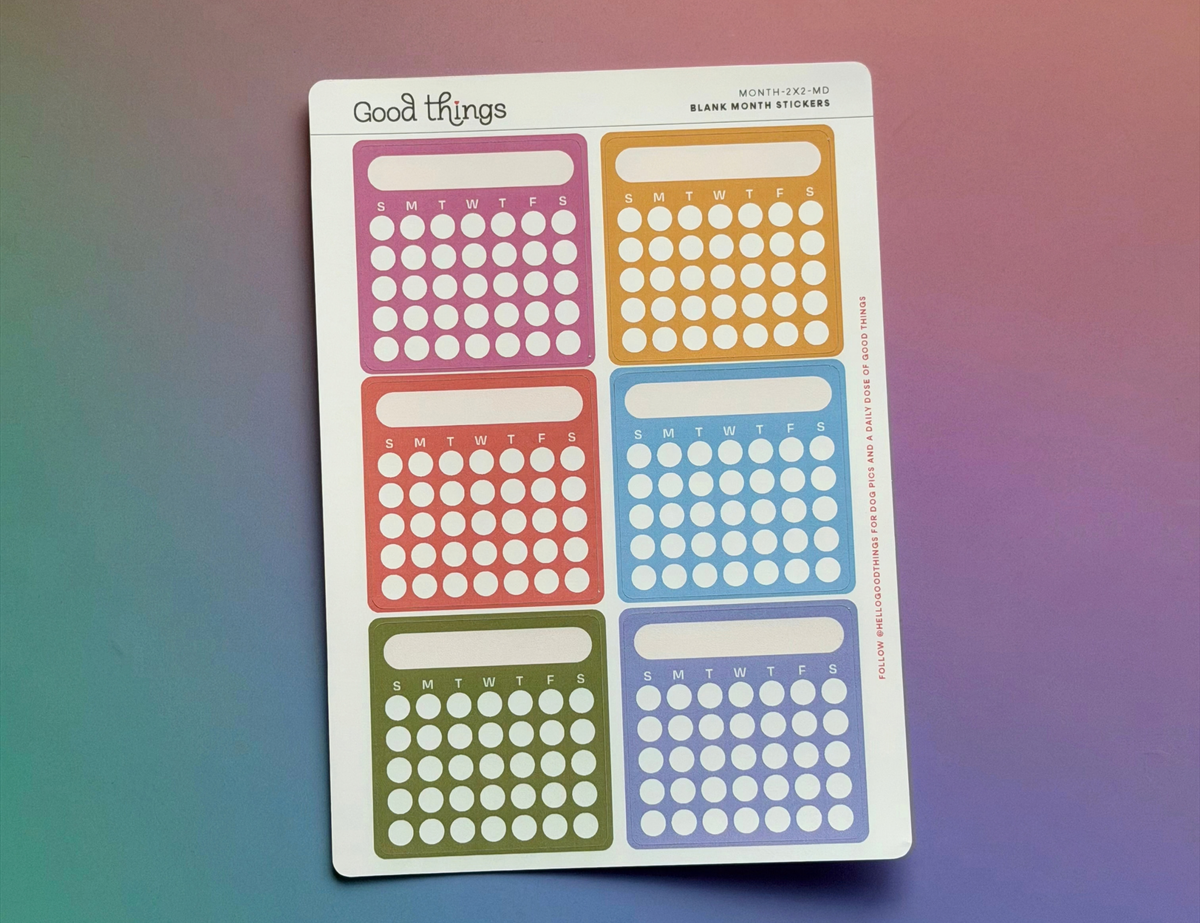 Blank Month or Monthly Habit Tracker Sticker, Macaron Dreams
