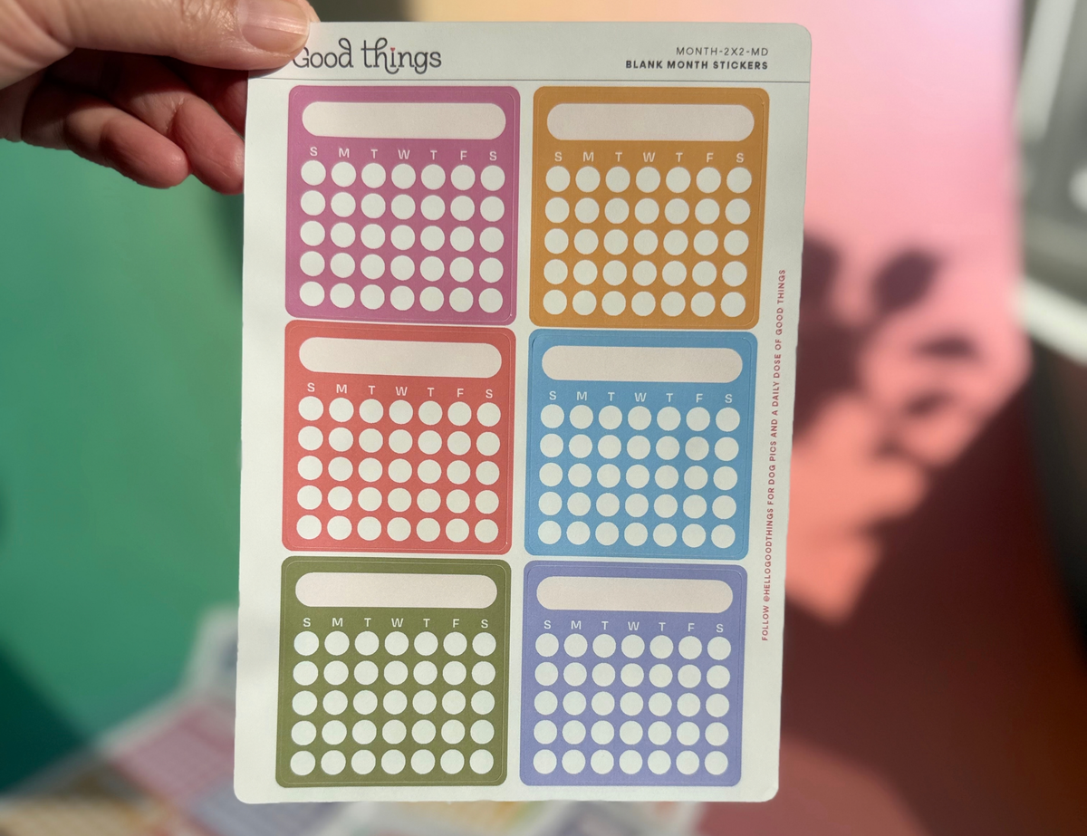 Blank Month or Monthly Habit Tracker Sticker, Macaron Dreams