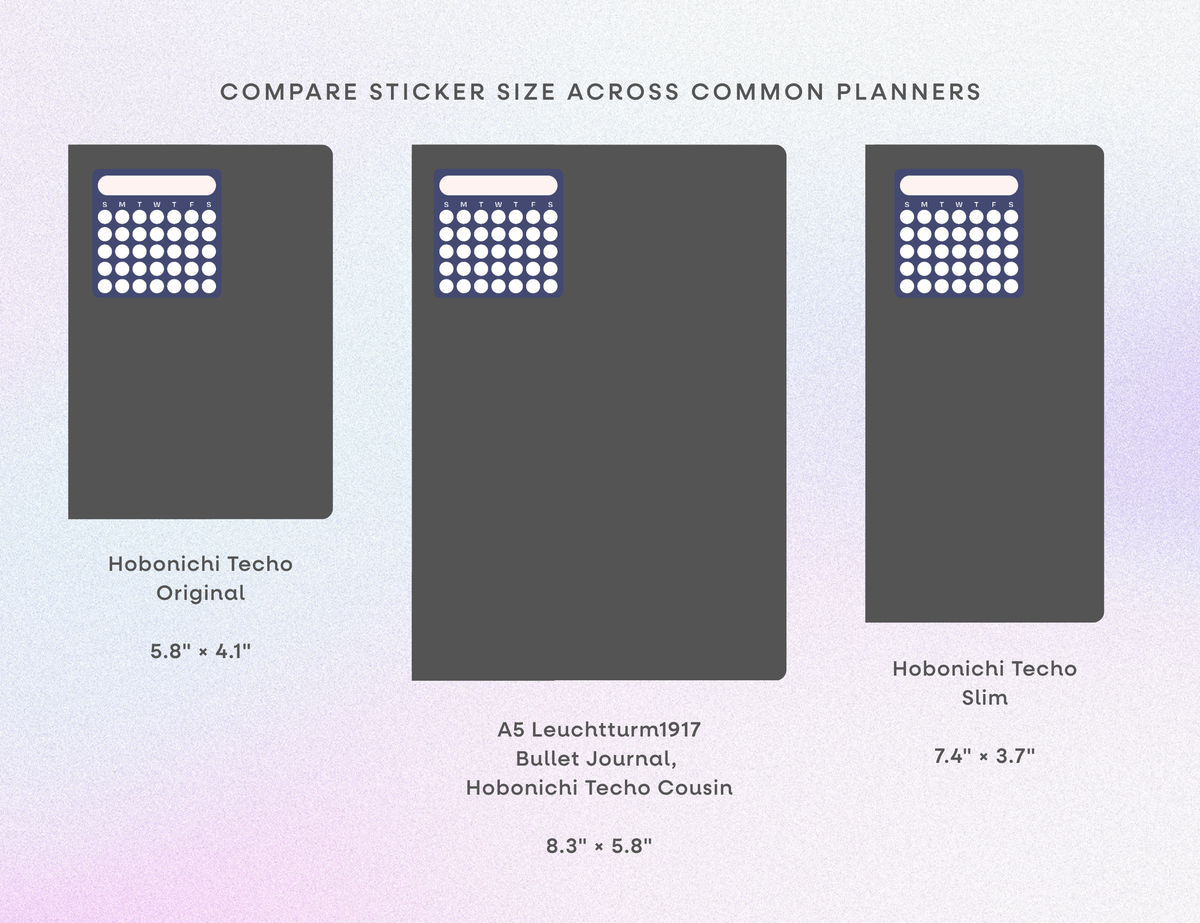 Blank Month or Monthly Habit Tracker Sticker, Jewel Tones