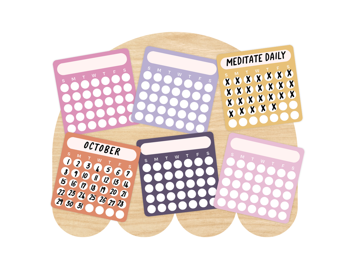 Blank Month or Monthly Habit Tracker Sticker, Bright Side