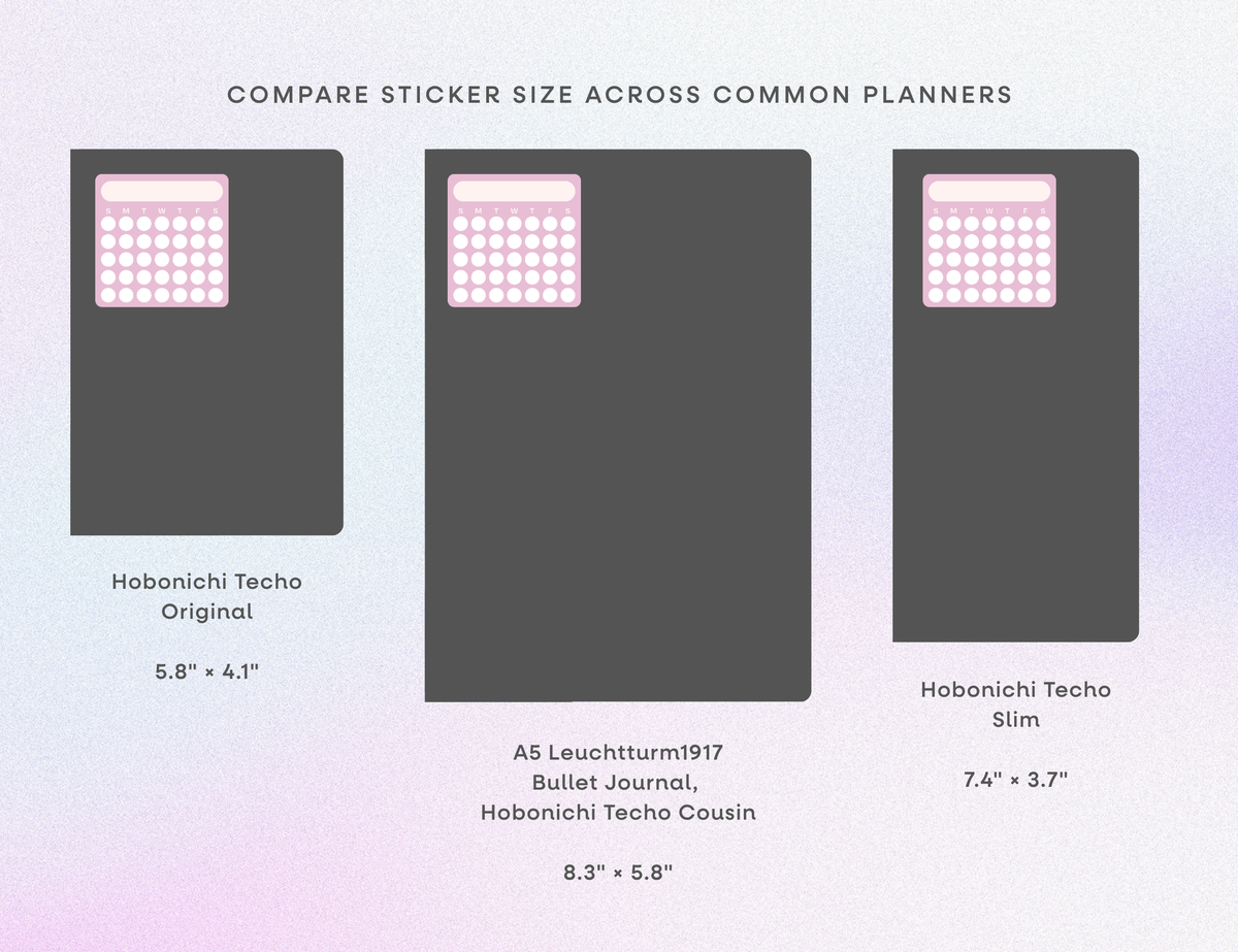 Blank Month or Monthly Habit Tracker Sticker, Bright Side