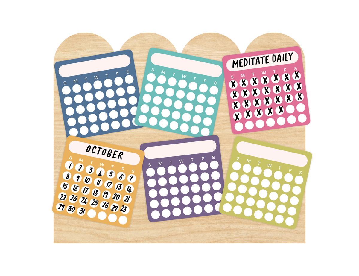 Blank Month or Monthly Habit Tracker Sticker, Color Pop
