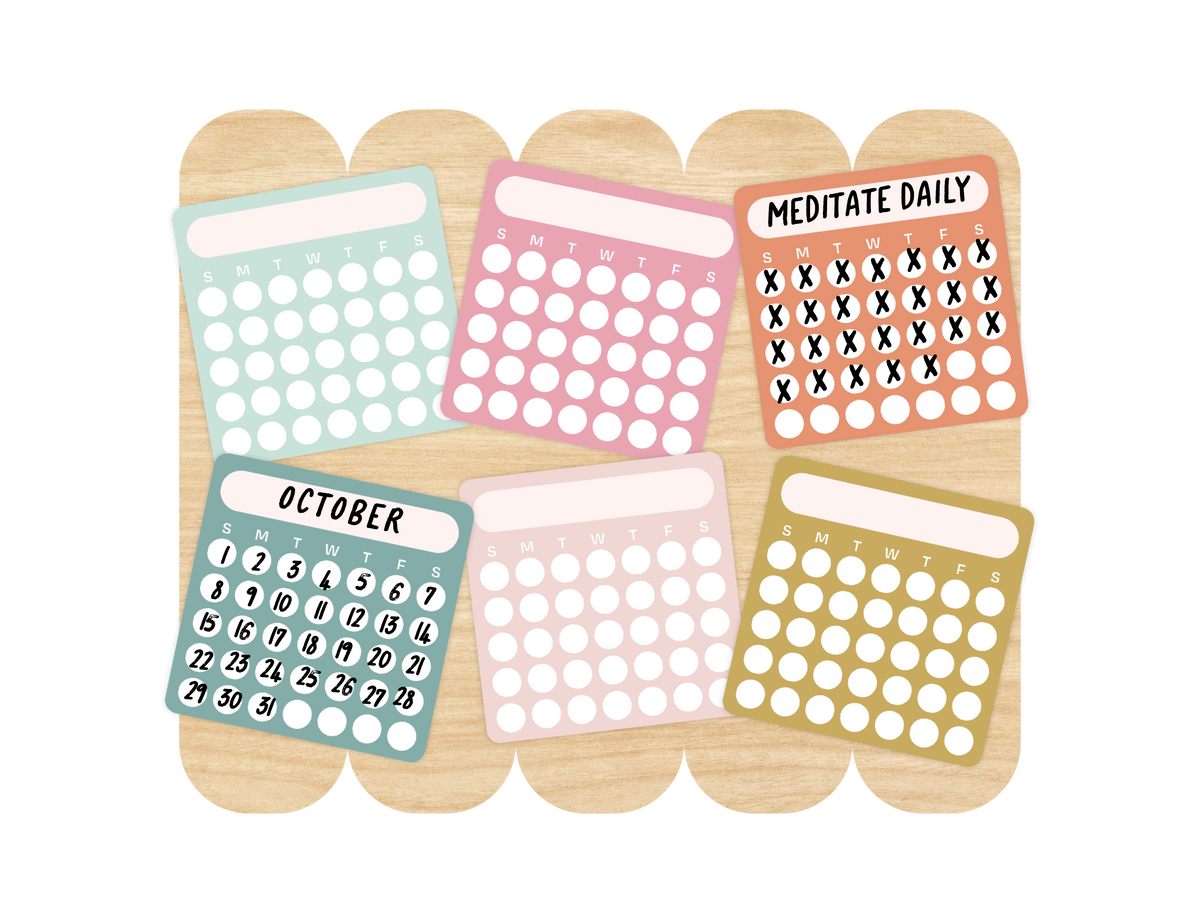 Blank Month or Monthly Habit Tracker Sticker, Golden Hour
