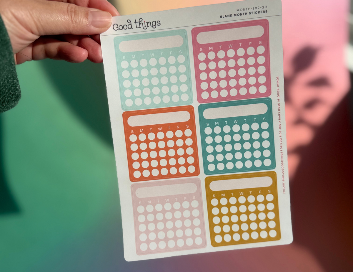 Blank Month or Monthly Habit Tracker Sticker, Golden Hour