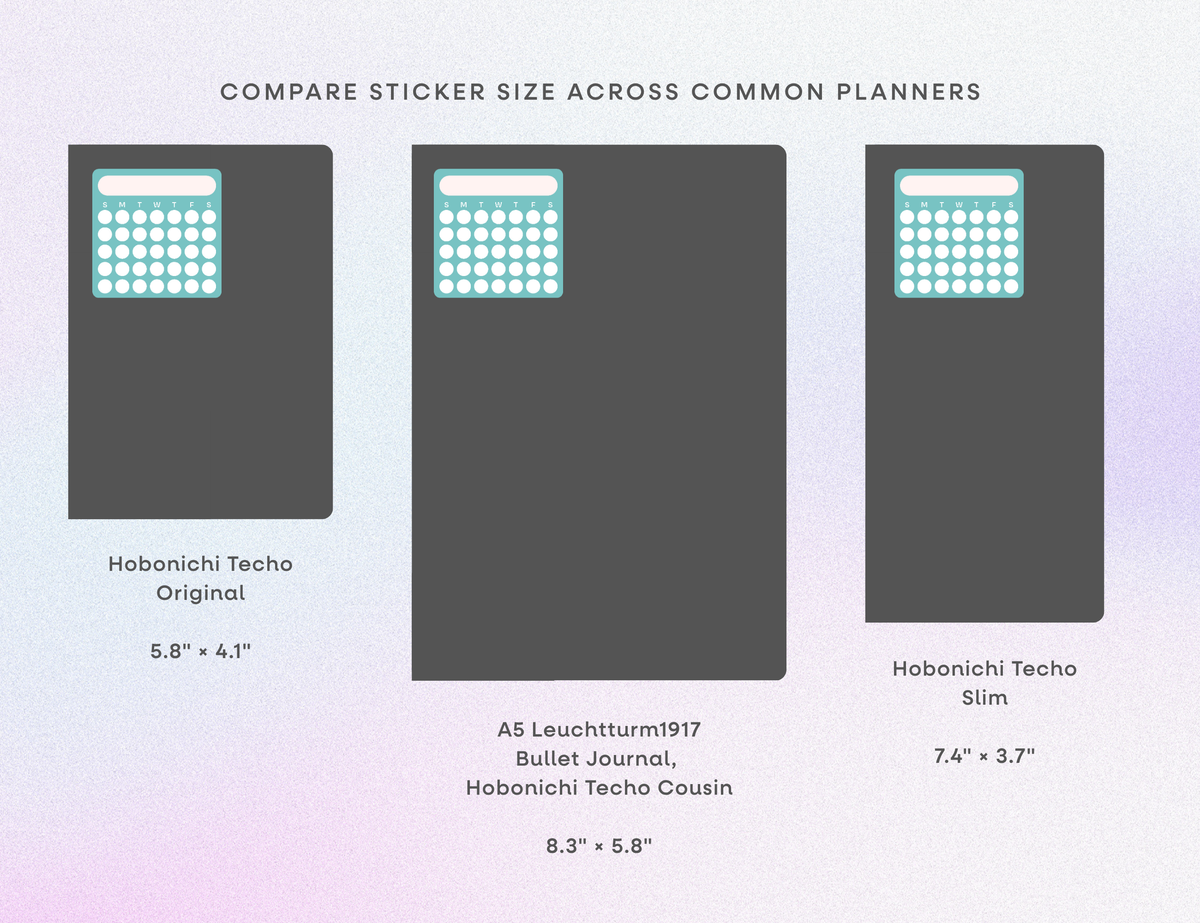 Blank Month or Monthly Habit Tracker Sticker, Rainbow U