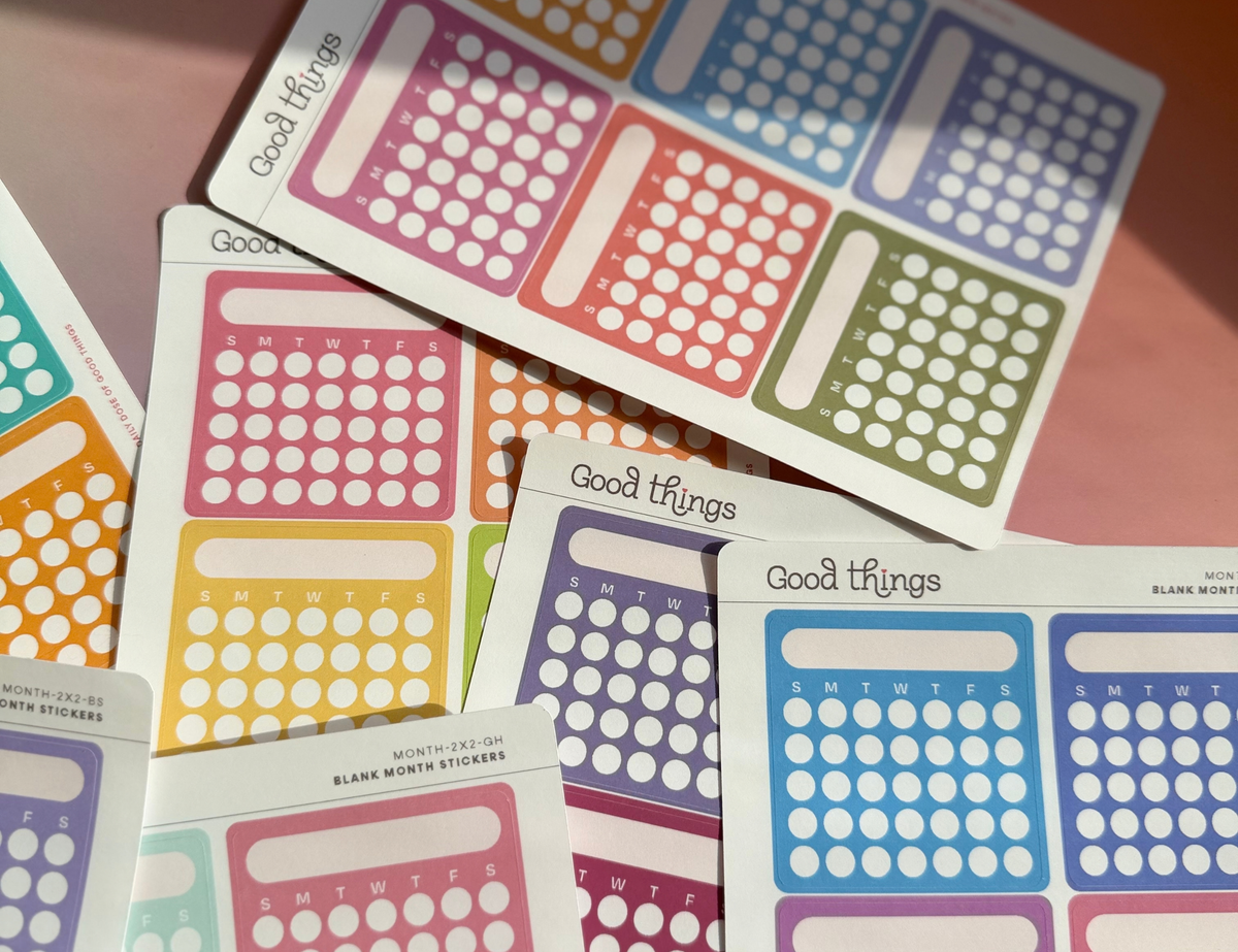 Blank Month or Monthly Habit Tracker Sticker, Bright Side