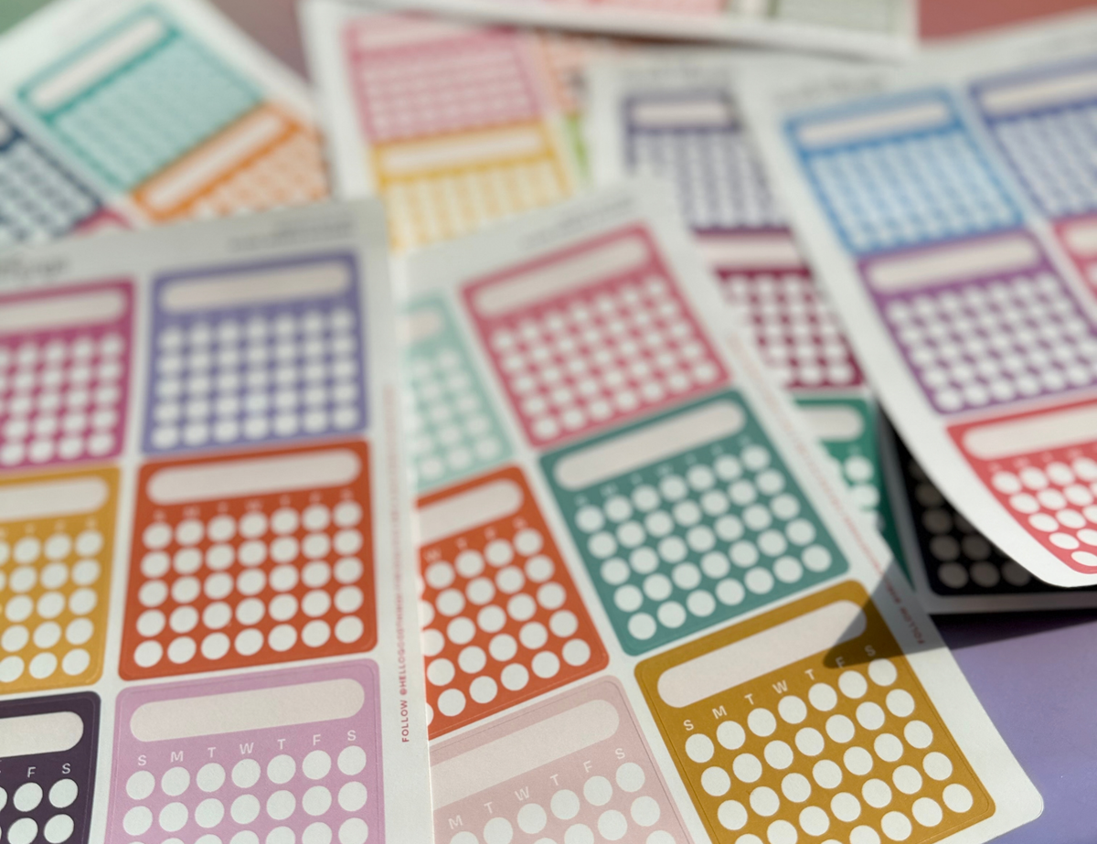 Blank Month or Monthly Habit Tracker Sticker, Bright Side