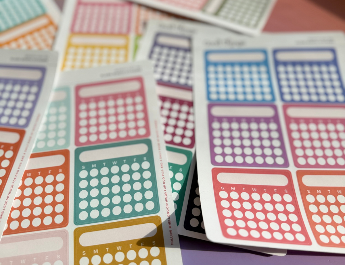 Blank Month or Monthly Habit Tracker Sticker, Bright Side