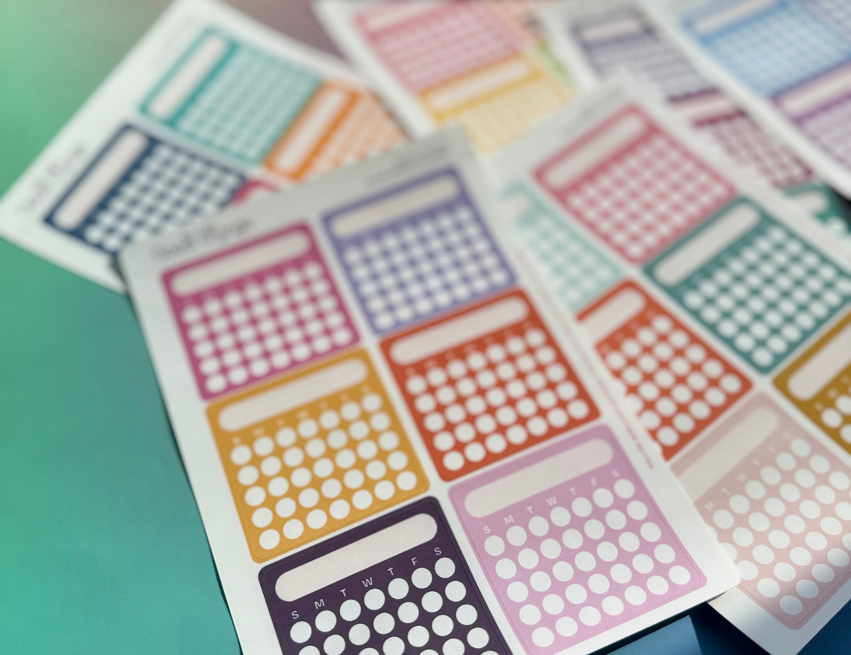 Blank Month or Monthly Habit Tracker Sticker, Bright Side