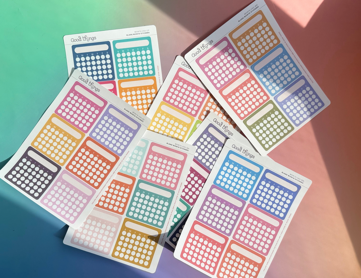 Blank Month or Monthly Habit Tracker Sticker, Bright Side