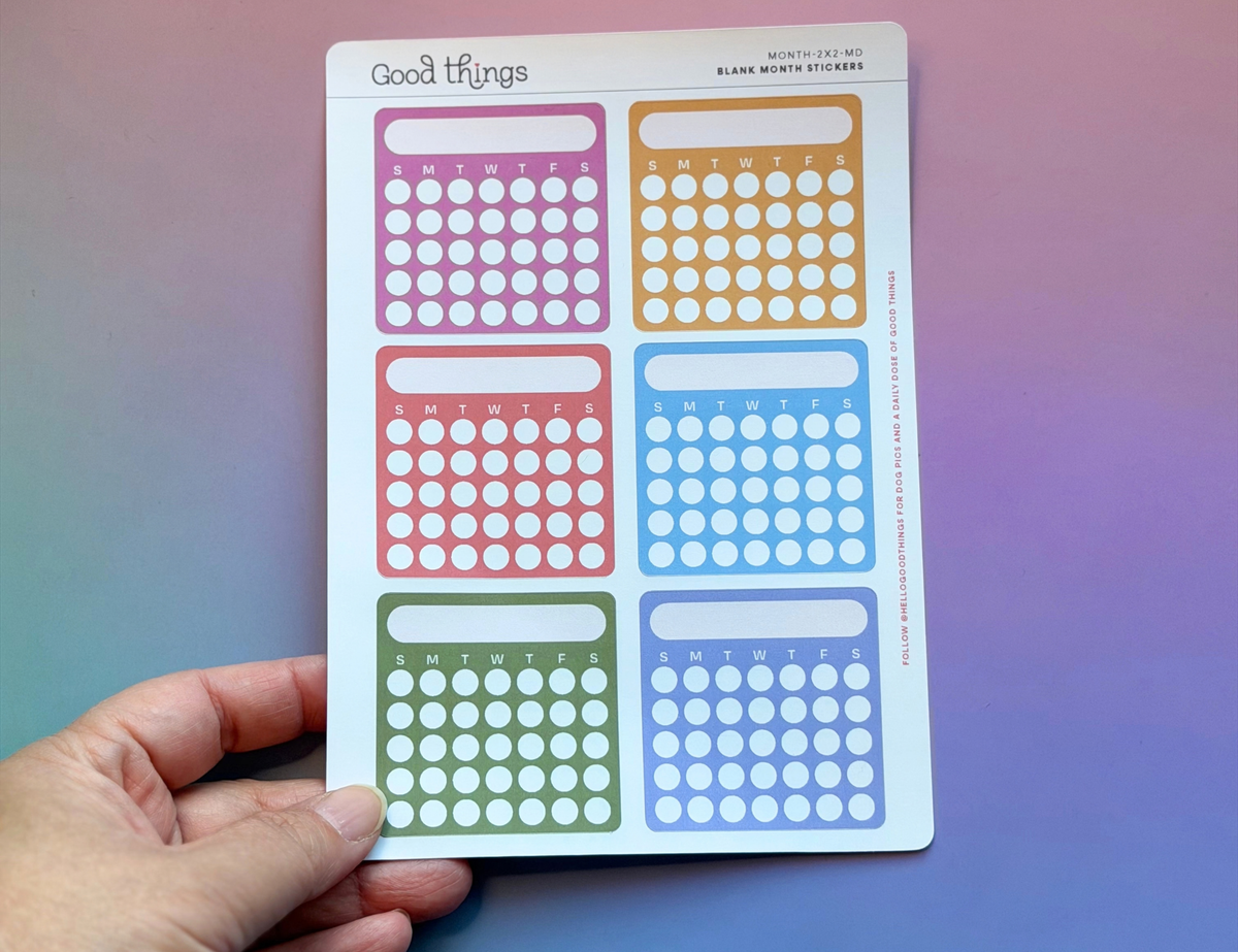 Blank Month or Monthly Habit Tracker Sticker, Macaron Dreams