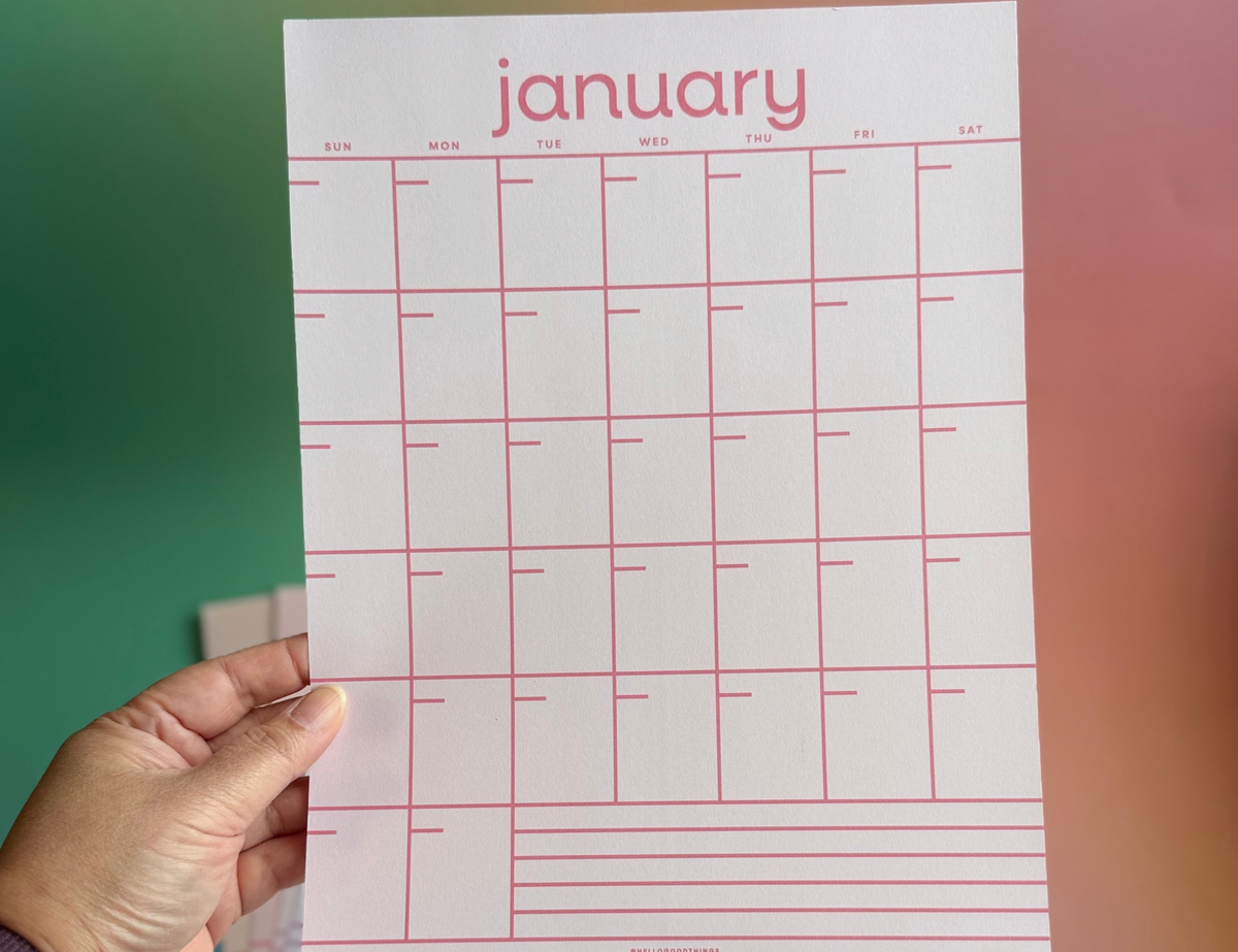 Rainbow Grid Undated Calendar Pages