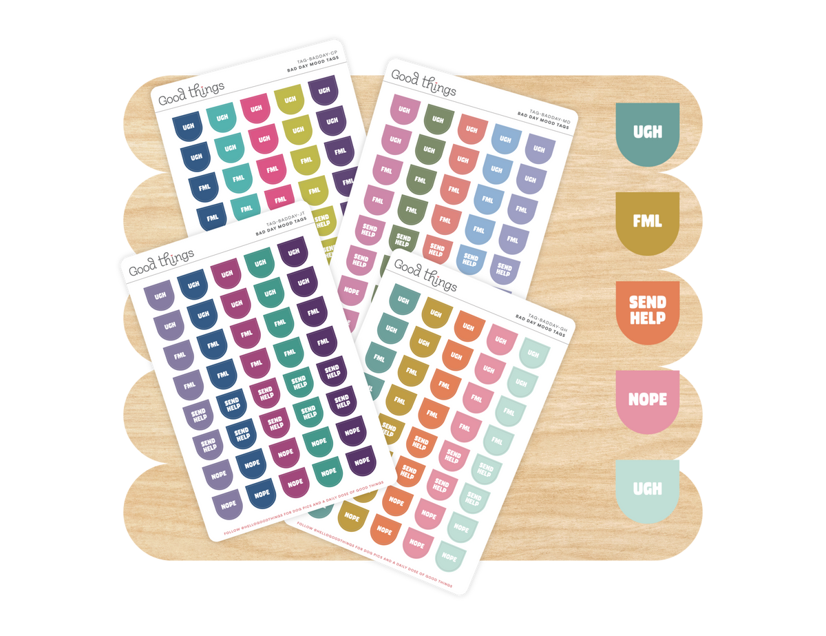 Bad Day Mood Calendar Tag Sticker Sheet