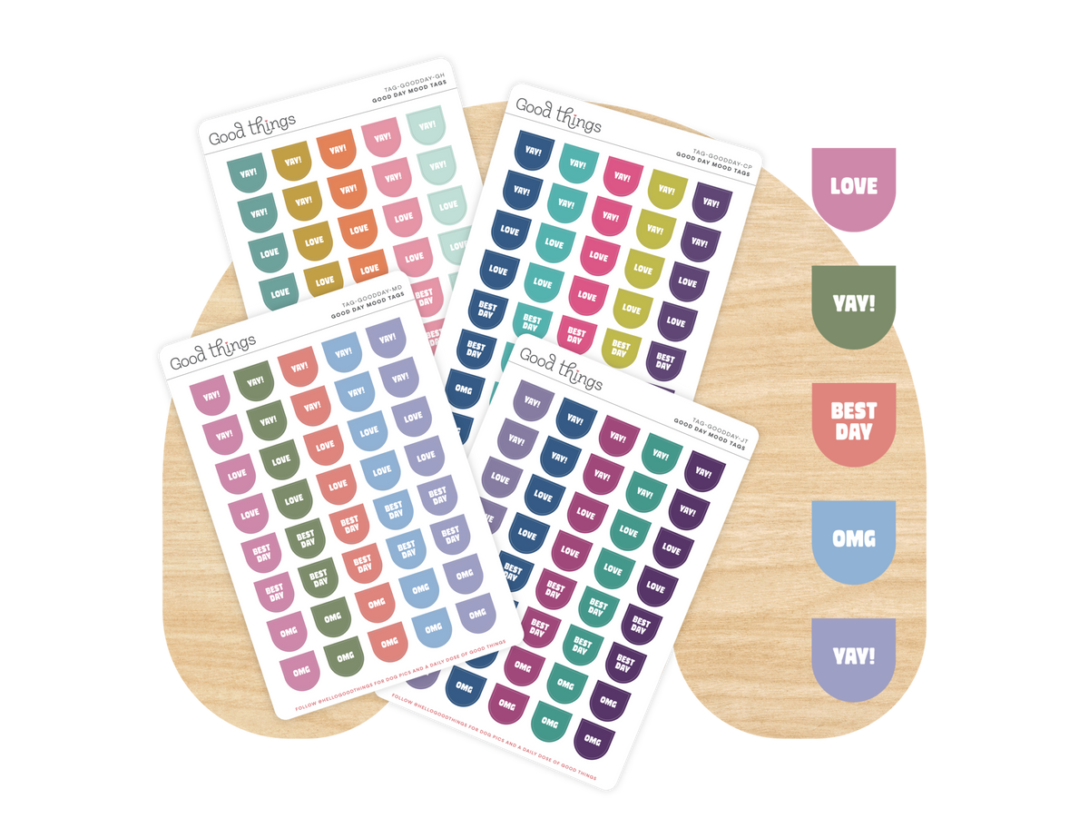 Good Day Mood Calendar Tag Sticker Sheet