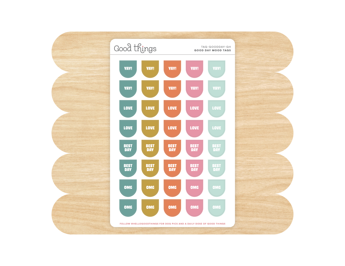 Good Day Mood Calendar Tag Sticker Sheet