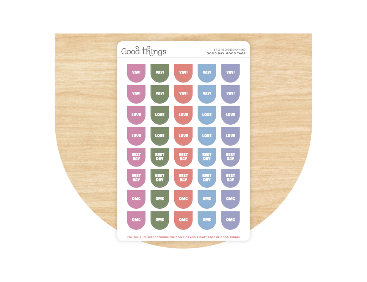 Good Day Mood Calendar Tag Sticker Sheet