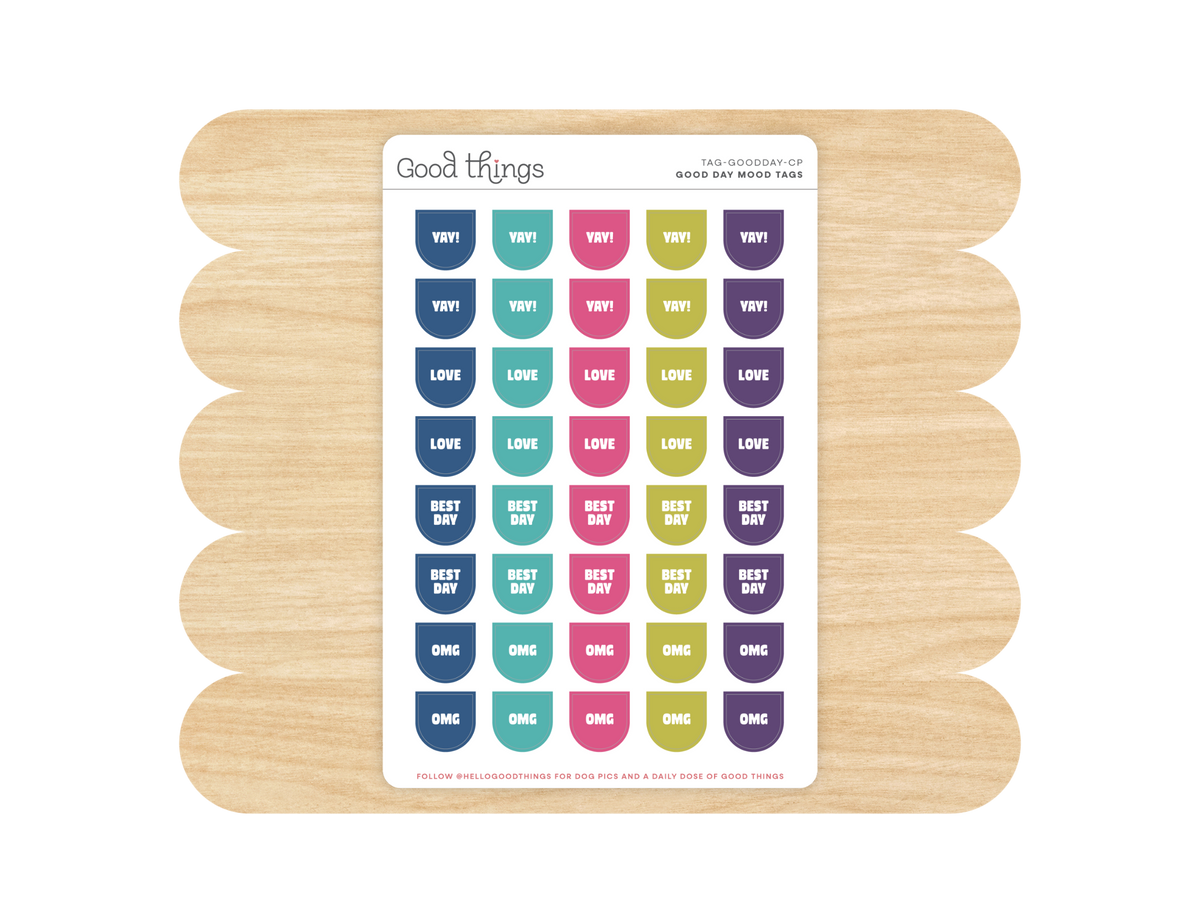Good Day Mood Calendar Tag Sticker Sheet
