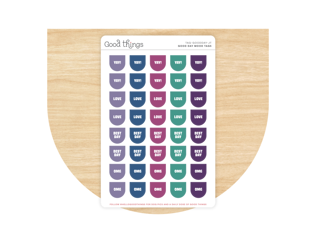 Good Day Mood Calendar Tag Sticker Sheet