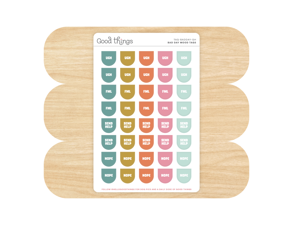 Bad Day Mood Calendar Tag Sticker Sheet