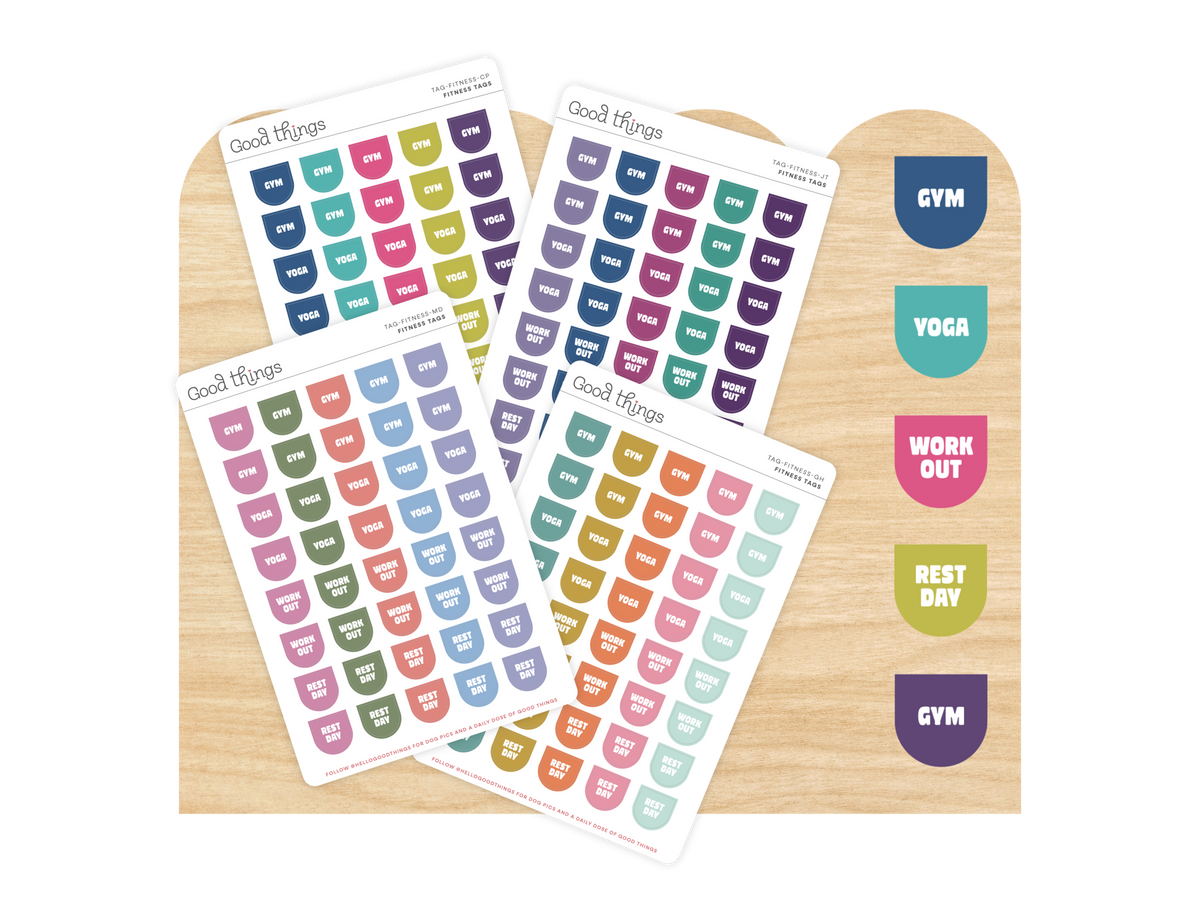 Fitness Calendar Tag Sticker Sheet