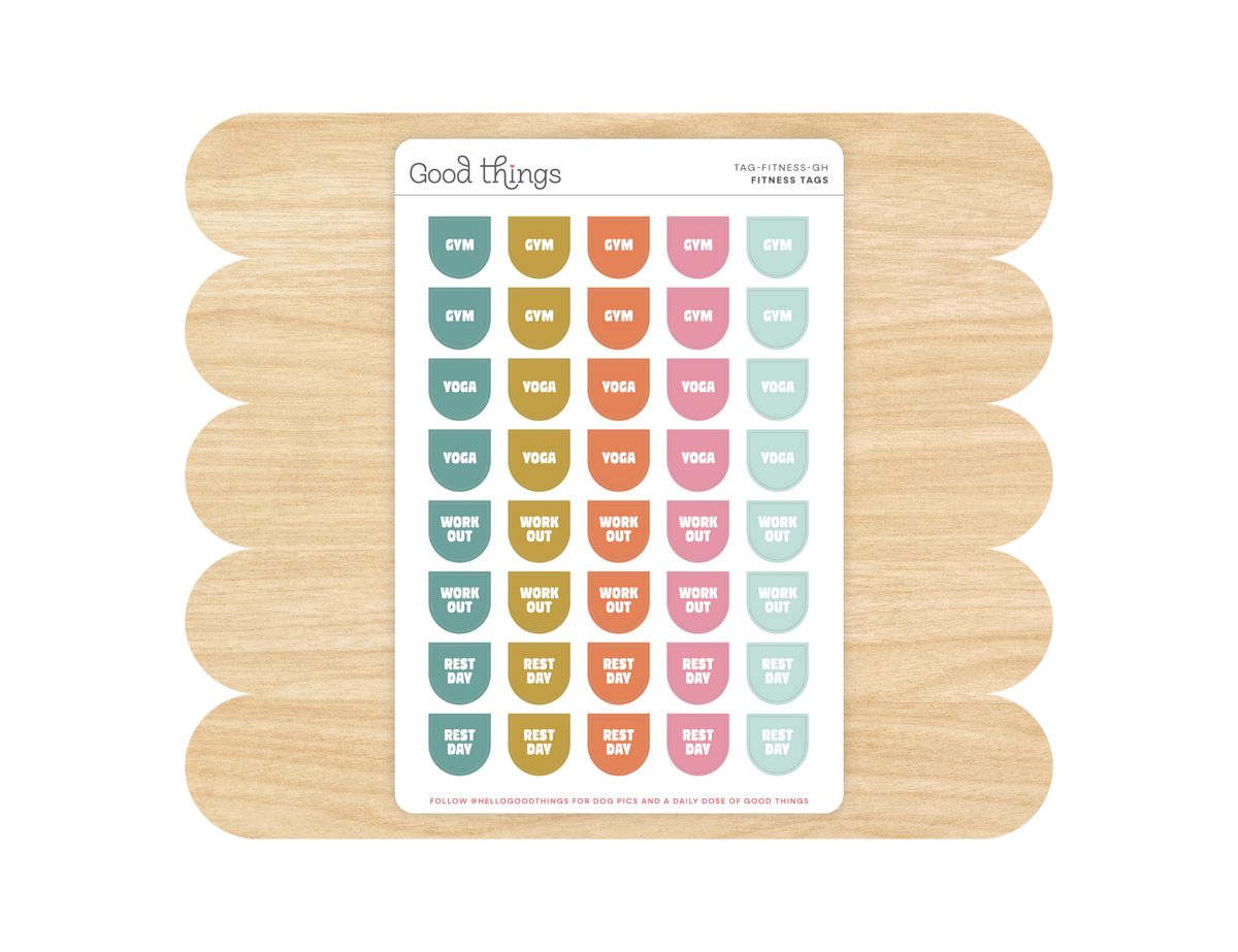 Fitness Calendar Tag Sticker Sheet