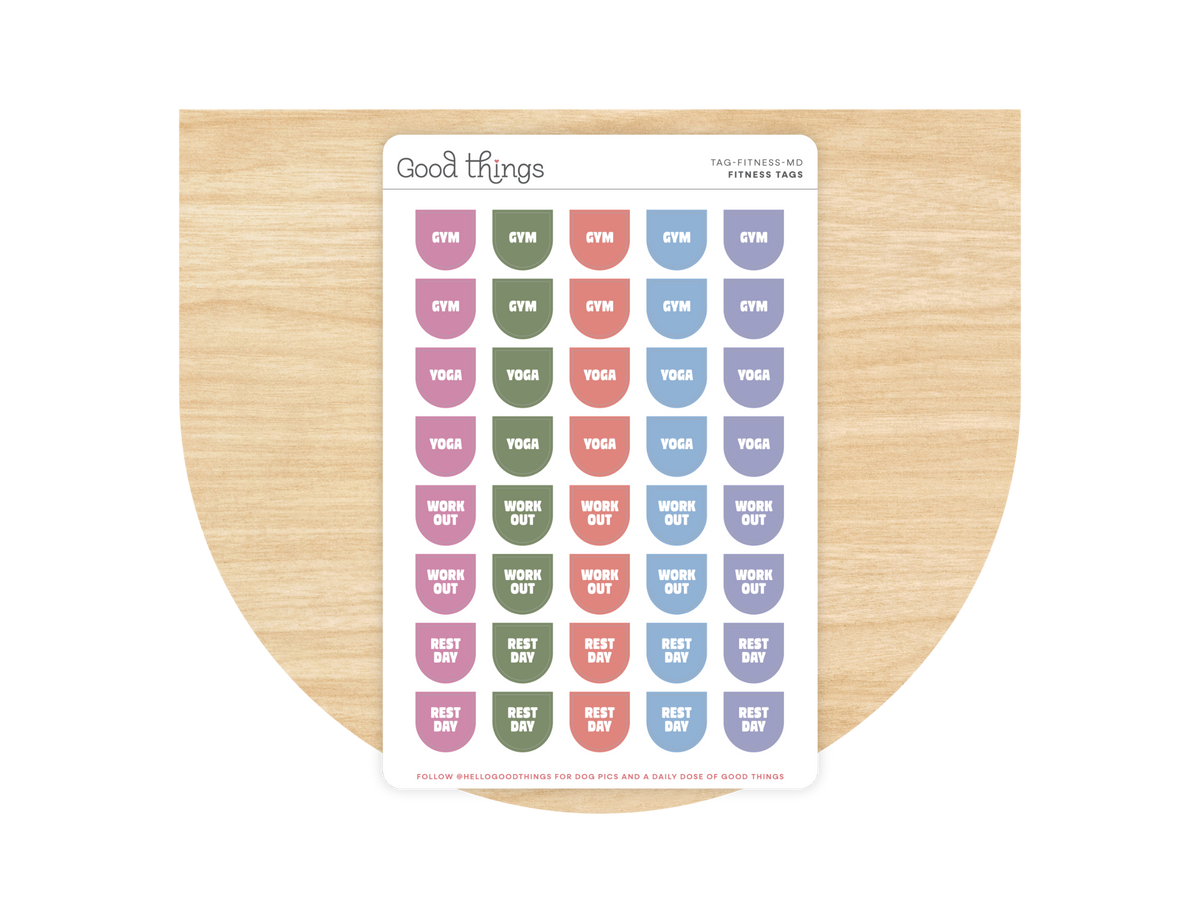 Fitness Calendar Tag Sticker Sheet